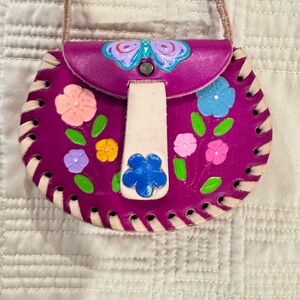 Handcrafted Floral Purple Bag